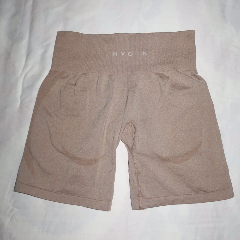 NVGTN Tan Bike Shorts High-Rise Stretch